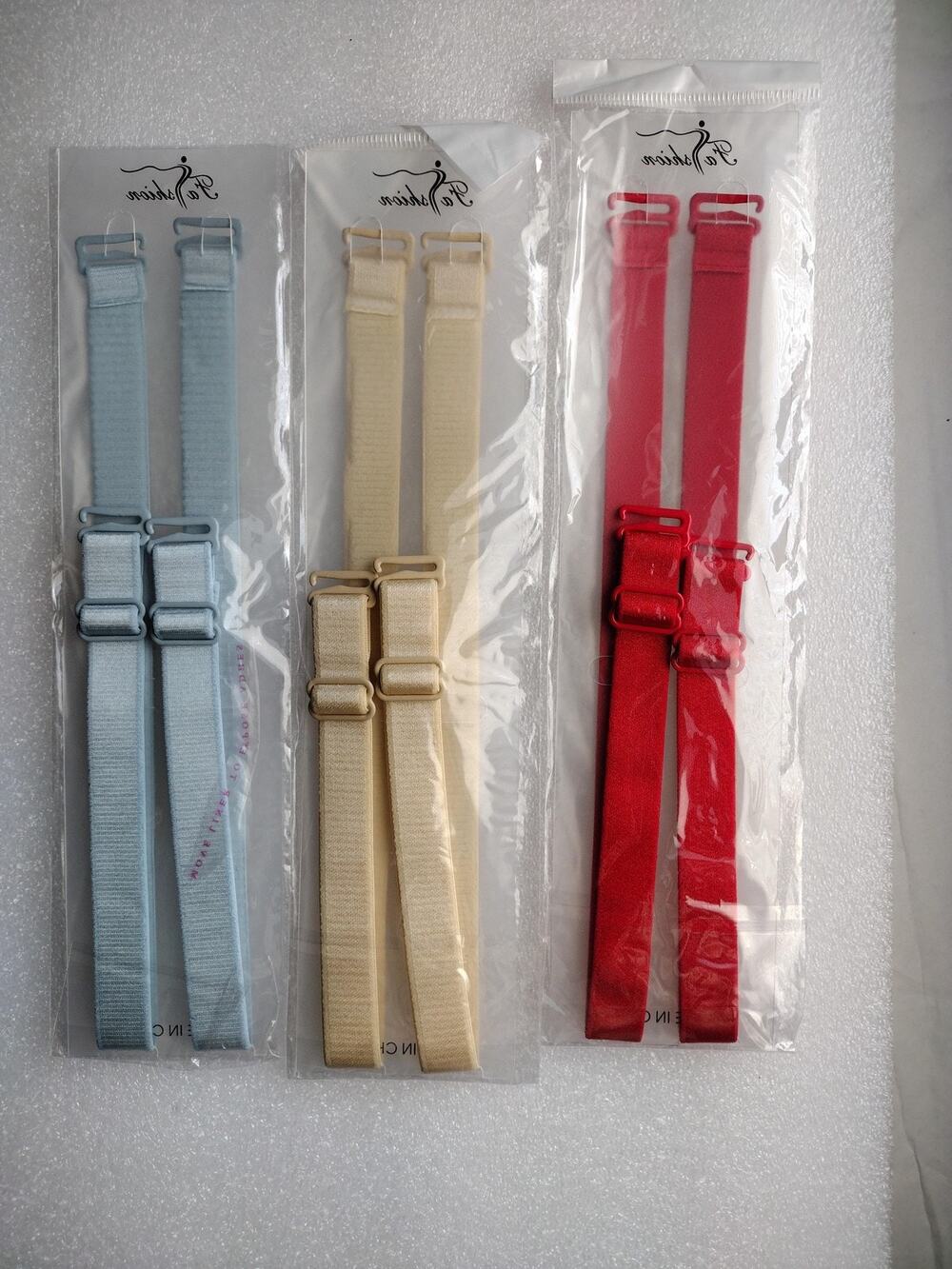 Fashion Bra Straps Womens One Size Multicolor Rhinestone Adjustable 3 Pack